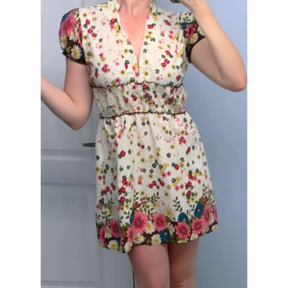 Vintage Floral Peasant Dress